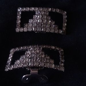 Pair of MUSI shoe clips Vint Rhinestones! Pyramid